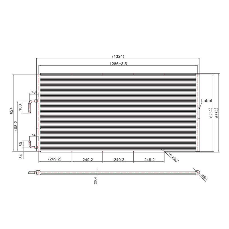 SC-1700 1324*638mm Tub pentru schimbător de căldură cu microcanal Bobină condensator pentru aer condiționat auto